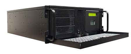 view of the open left side of the nts 8000 dual gps msf ntp server