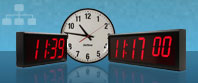 Synchronised Large Digital Wall Clocks