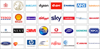 Graphic displaying the logos of companies using Galleon products