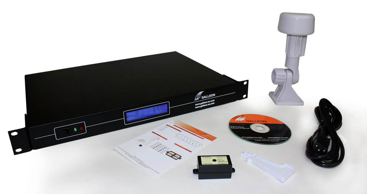 image showing what you get with a nts-6001 ntp server